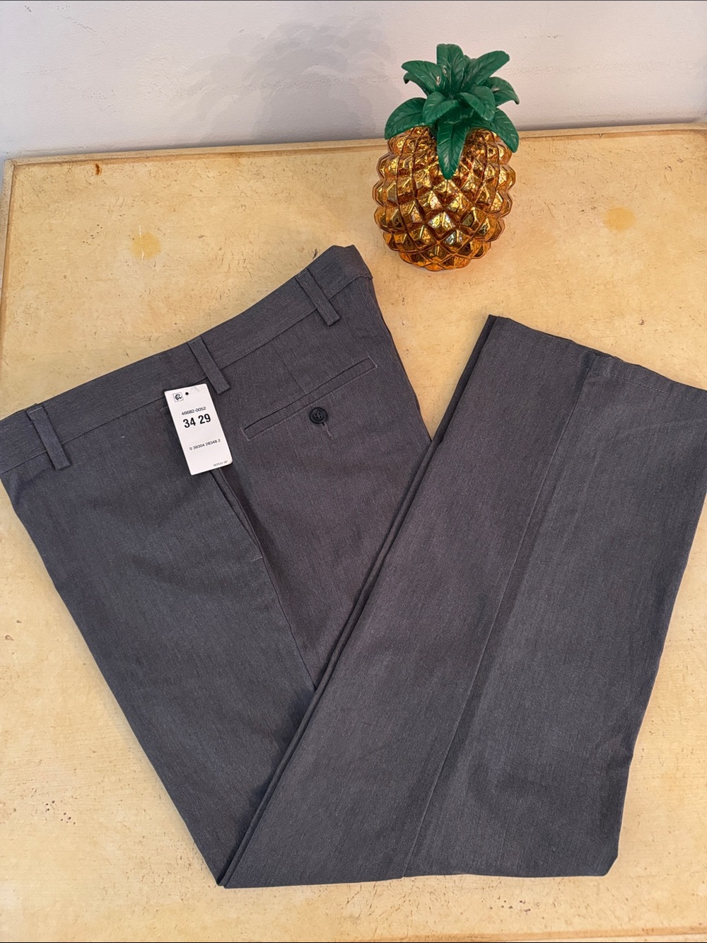 Dockers Men's Dark Gray Flat-Front Dress Pants